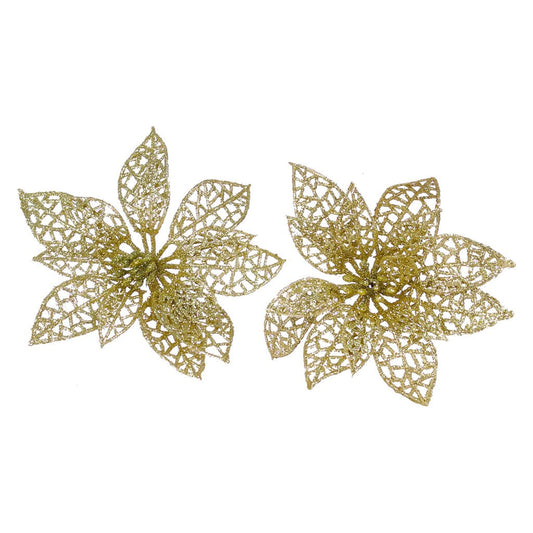 10 CM Christmas Tree Ornament Sunflower - Gold