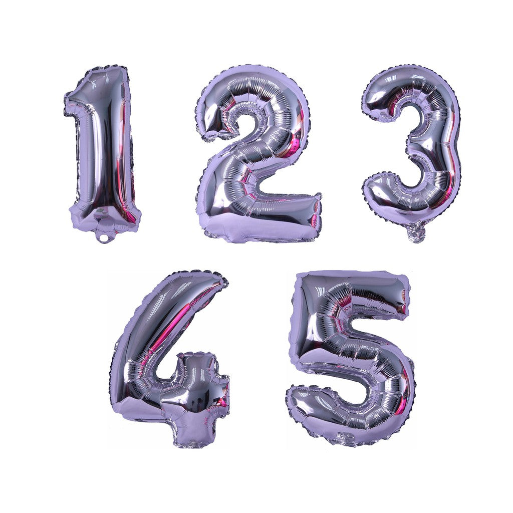 Number Balloon gold/silver - 5 - Silver