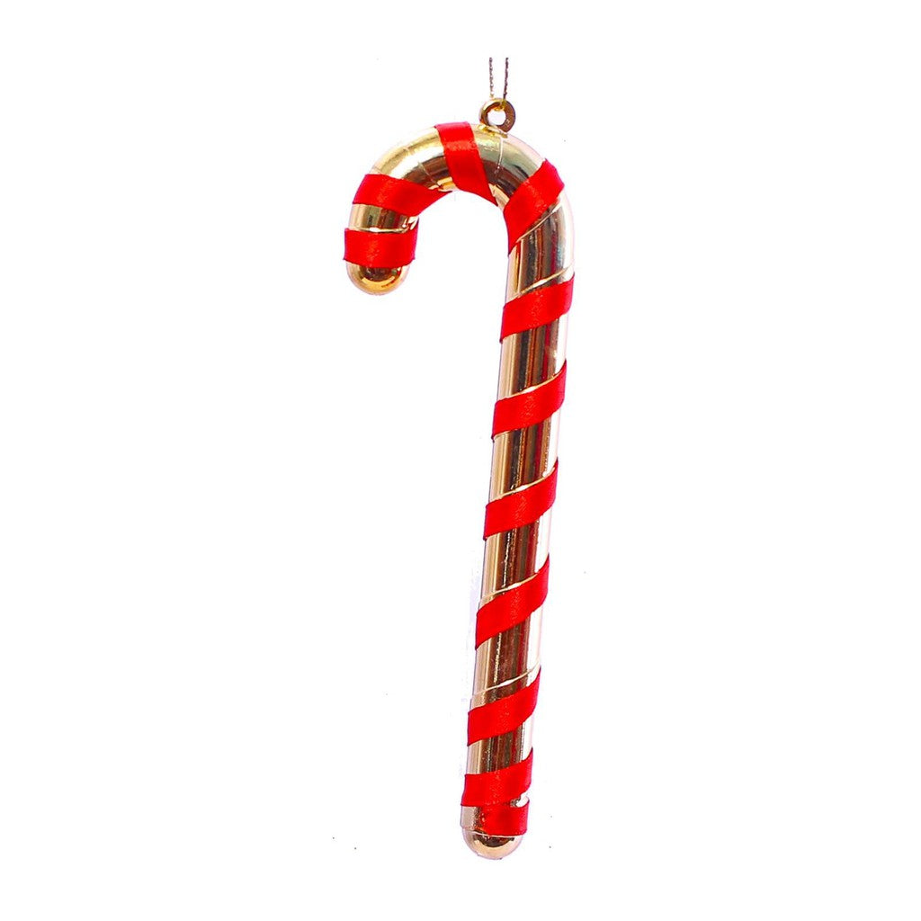 2 PCS 5In Cane Decoration - red