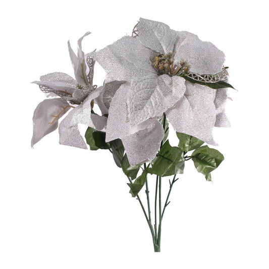 Christmas Poinsettia Bouquet - Silver