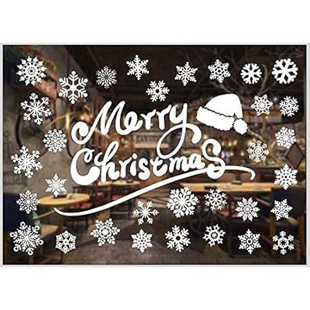 Christmas White Glass Decal