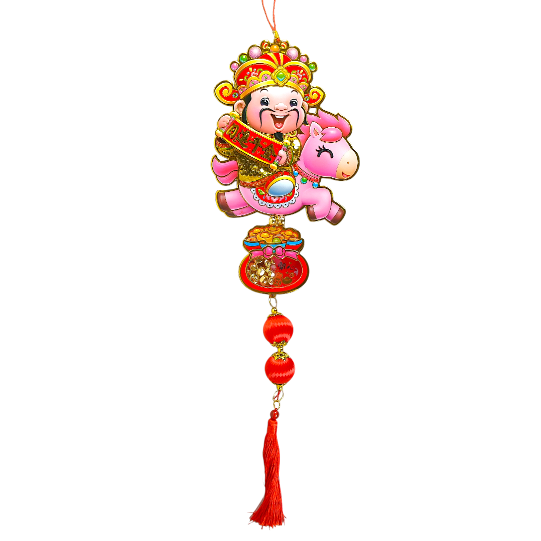 Hanging Decoration - God of Fortune with Money Bag