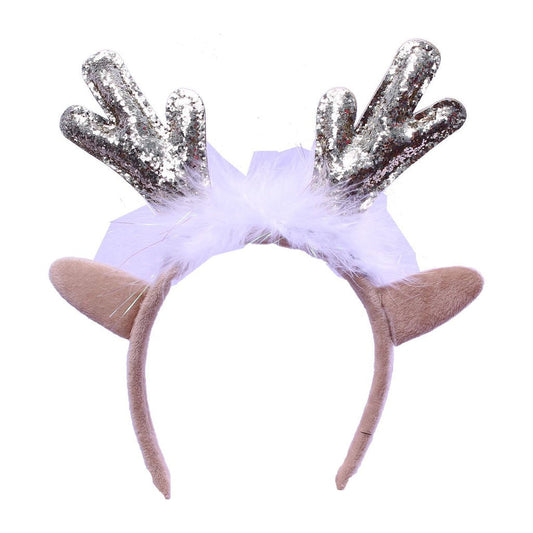 Christmas LED Headband - Sequined Antler