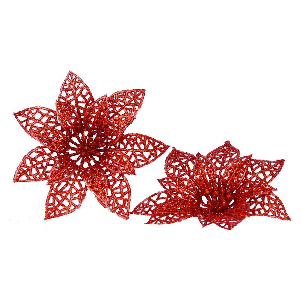 10 CM Christmas Tree Ornament Sunflower - Red