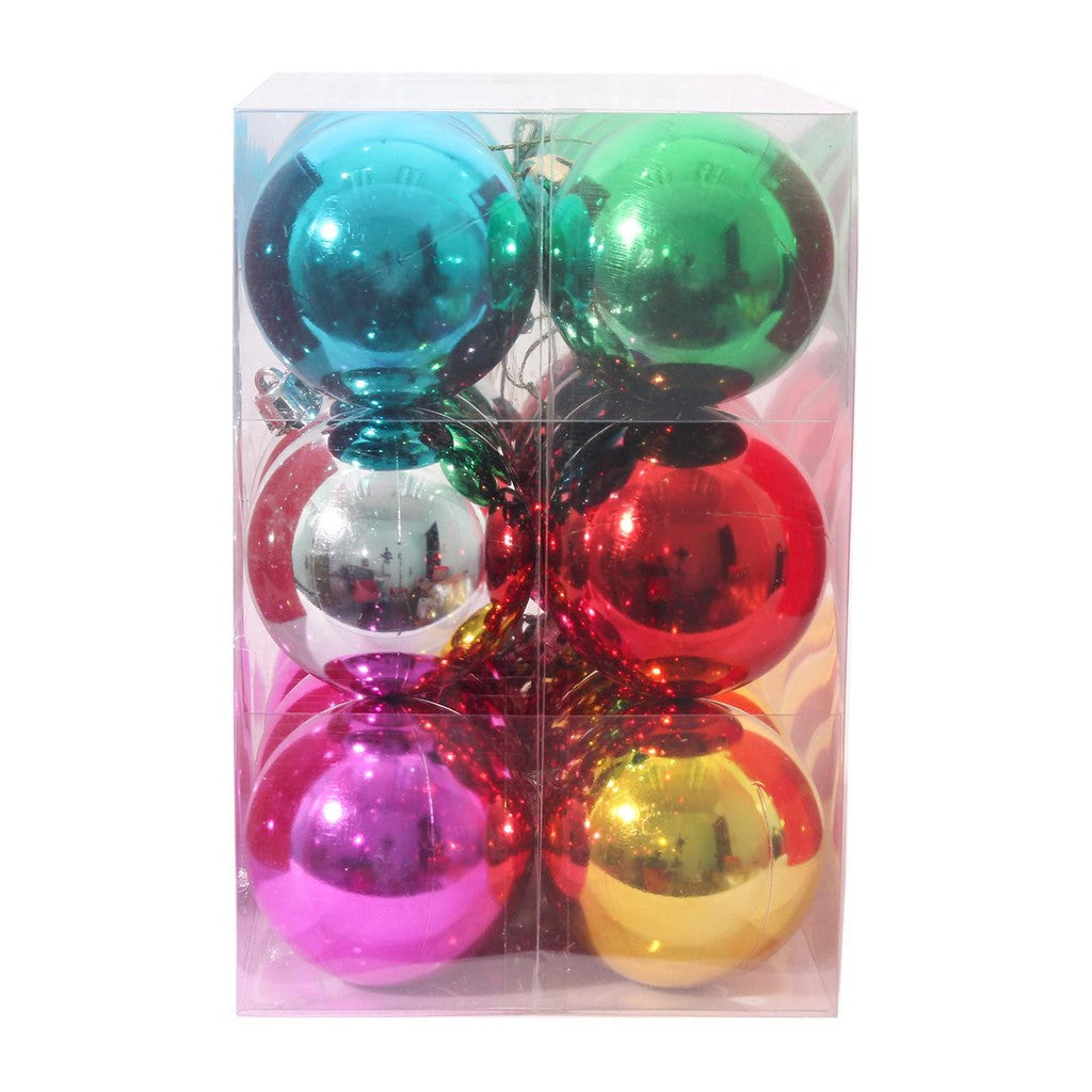 24Pc Shiny  Christmas Bauble 6 cm - Assorted Color