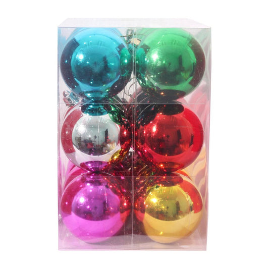 24Pc Shiny  Christmas Bauble 6 cm - Assorted Color
