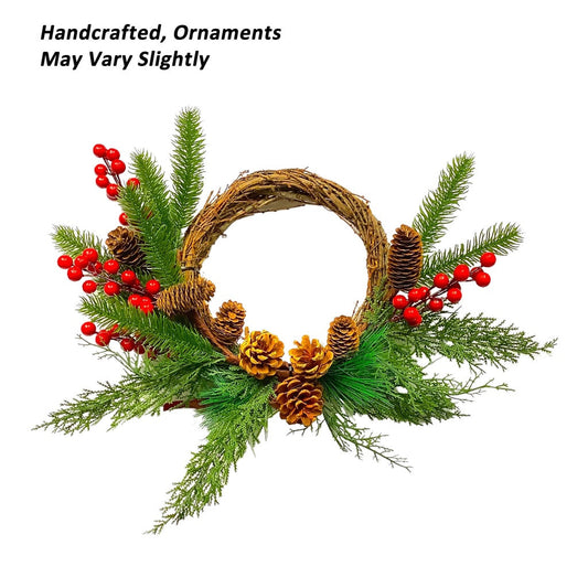25Cm Gold Pine Leaves Christmas Wreath