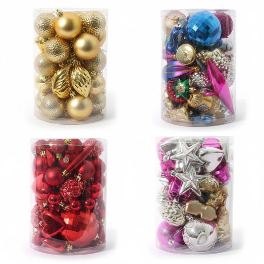 30Pc Assorted Christmas Baubles 