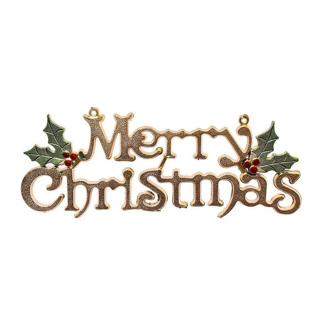 30 CM Plaque - Merry Christmas Metallic