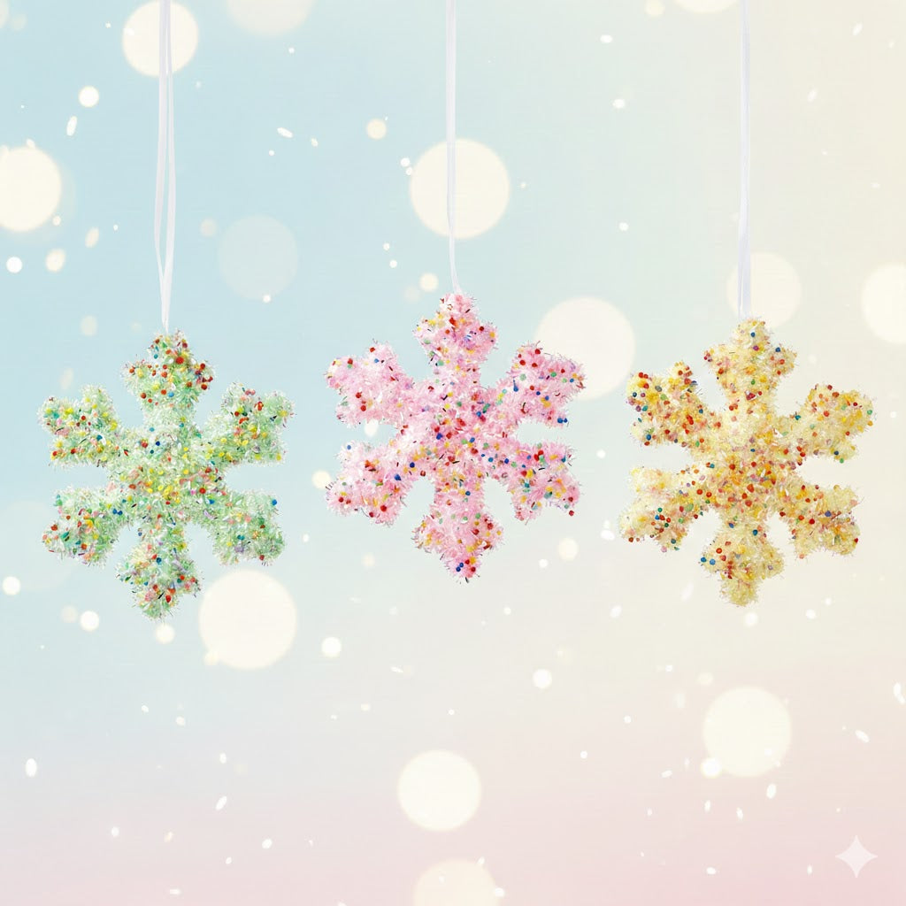3 Piece Foam Star Hanging Christmas Tree Accessory