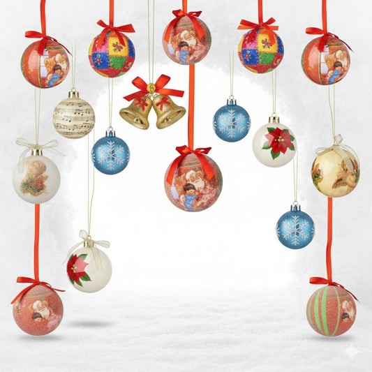 6 Piece 75 MM  Baubles Christmas Tree Decoration 
