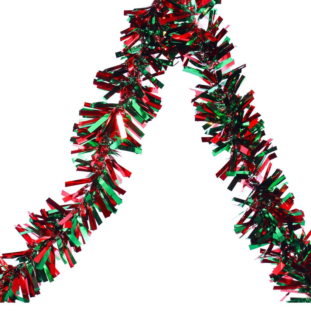 Christmas 1.8M Tinsel Garland Chain - Red & Green