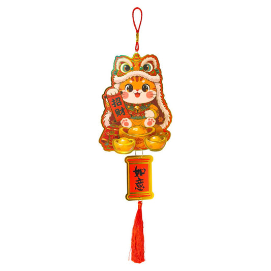 Hanging Decoration - Fortune Cat w Lion head cape