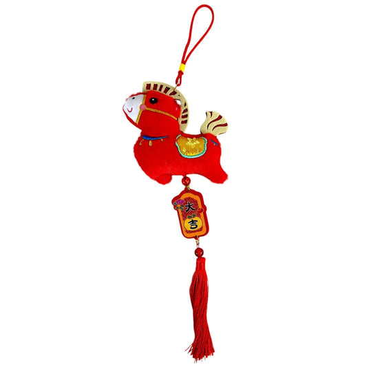 Hanging Decoration - Furry Horse Red