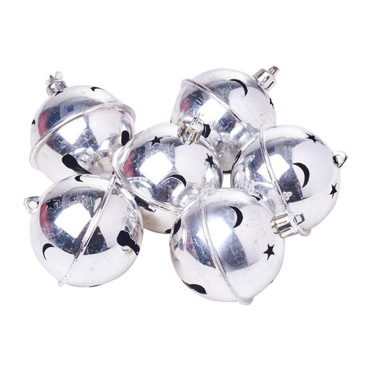 Silver Bauble With Bells Christmas Decoration